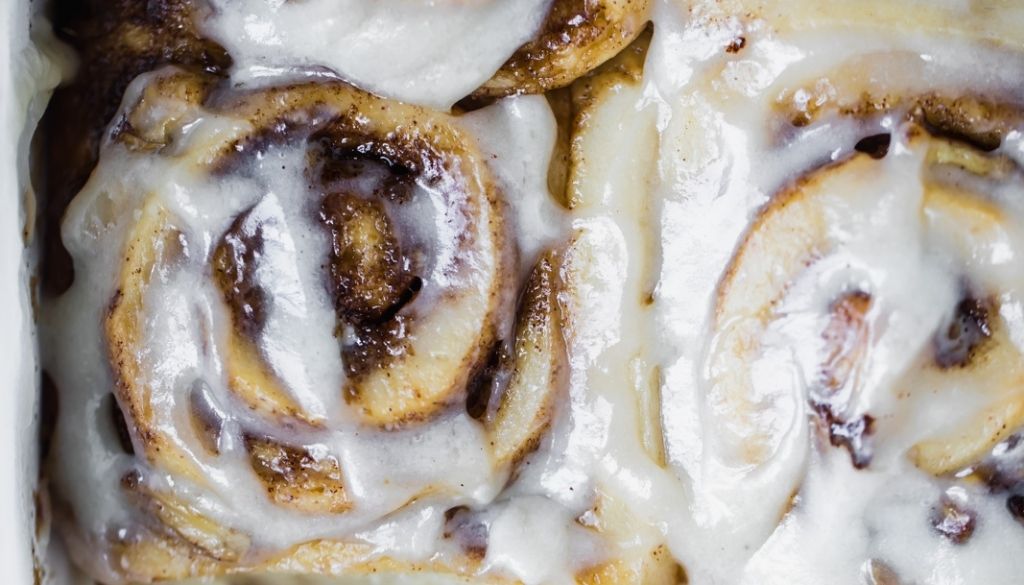 Vegan banana bread cinnamon rolls.