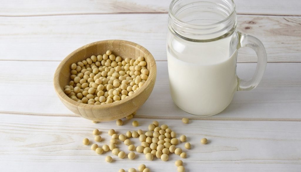 Soy allergy with soy beans and soy milk.