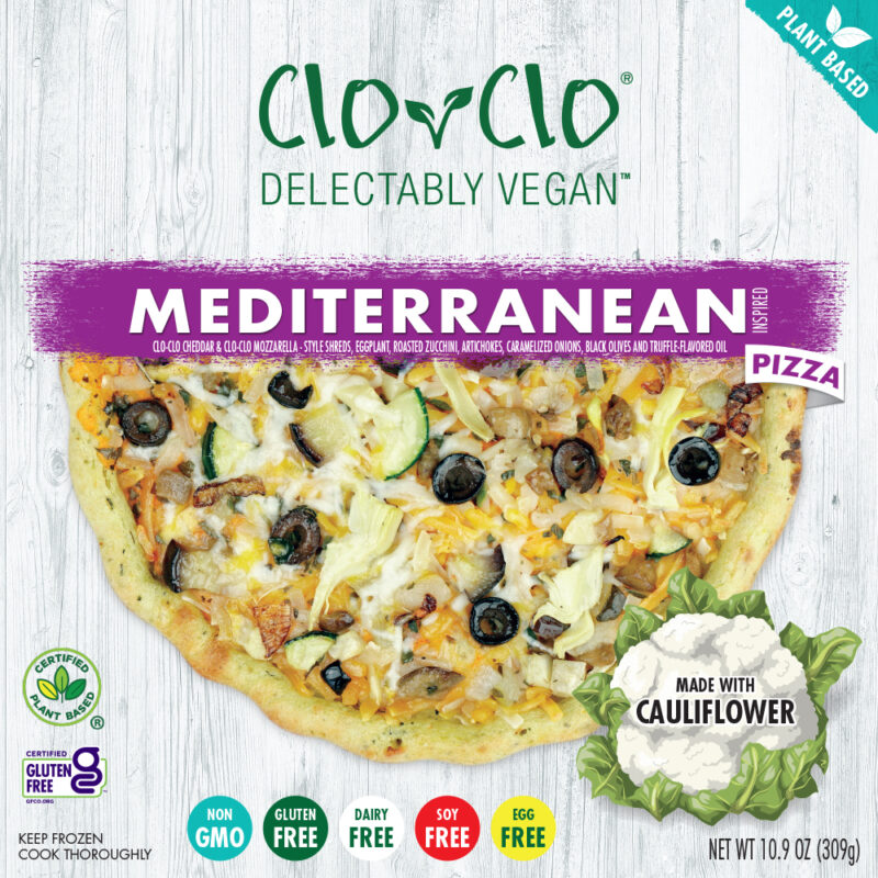CLO-CLO Vegan Foods Mediterranean Pizza Box Front