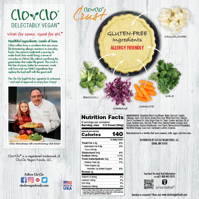 Clo-Clo Vegan Foods Crusts Cauliflower Back